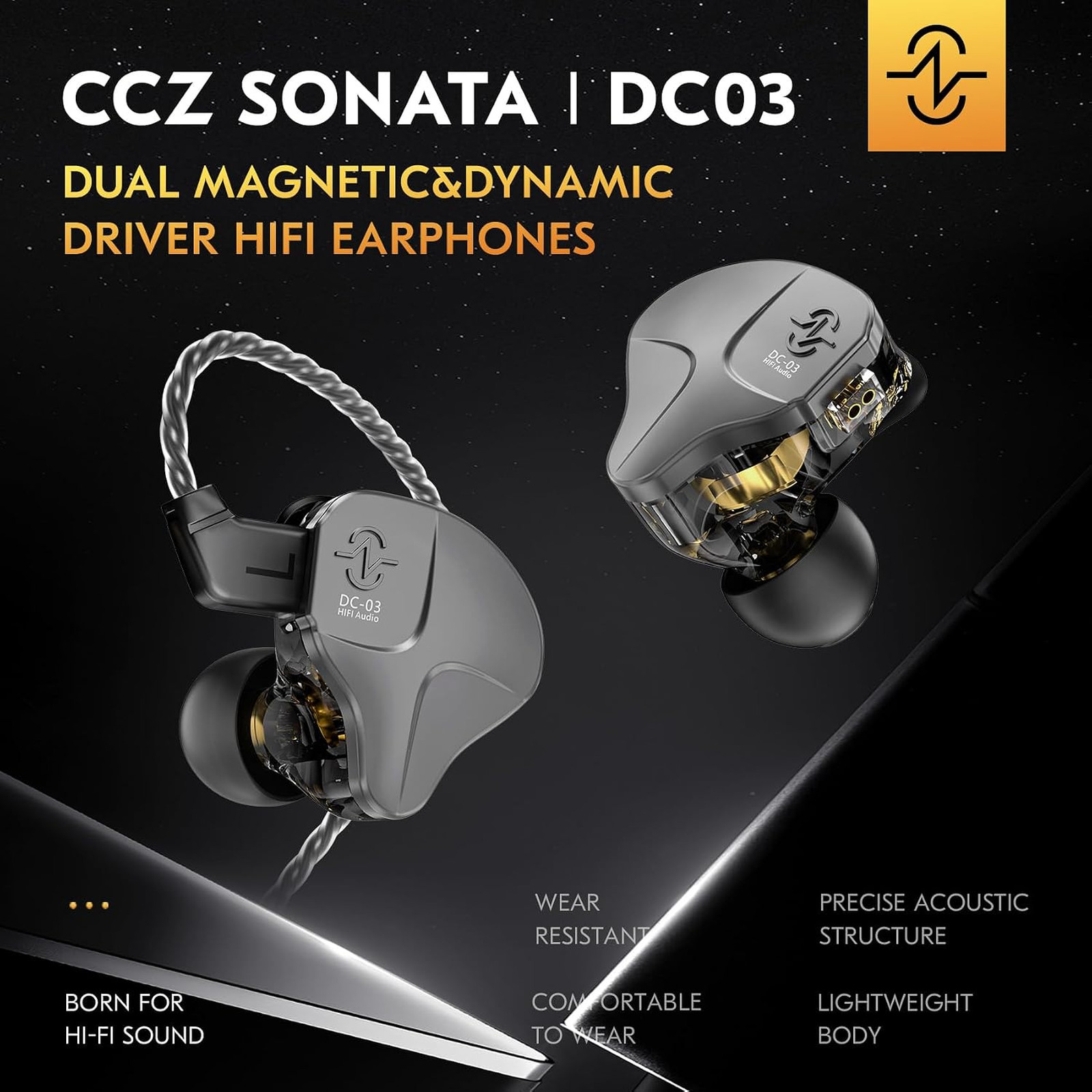 In Ear Monitor Headphones, Deep Bass Wired Earbuds, 1DD HiFi Sound Earphones for