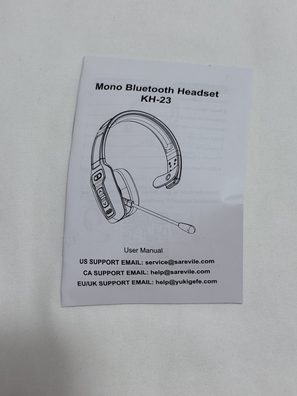 KH-23 Wireless Headphones with Directional Microphone Design New Open Box