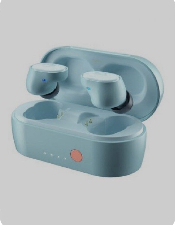 Skullcandy Sesh Evo True Wireless Earbuds via Bluetooth IP55 Sweat,Bleached Blue