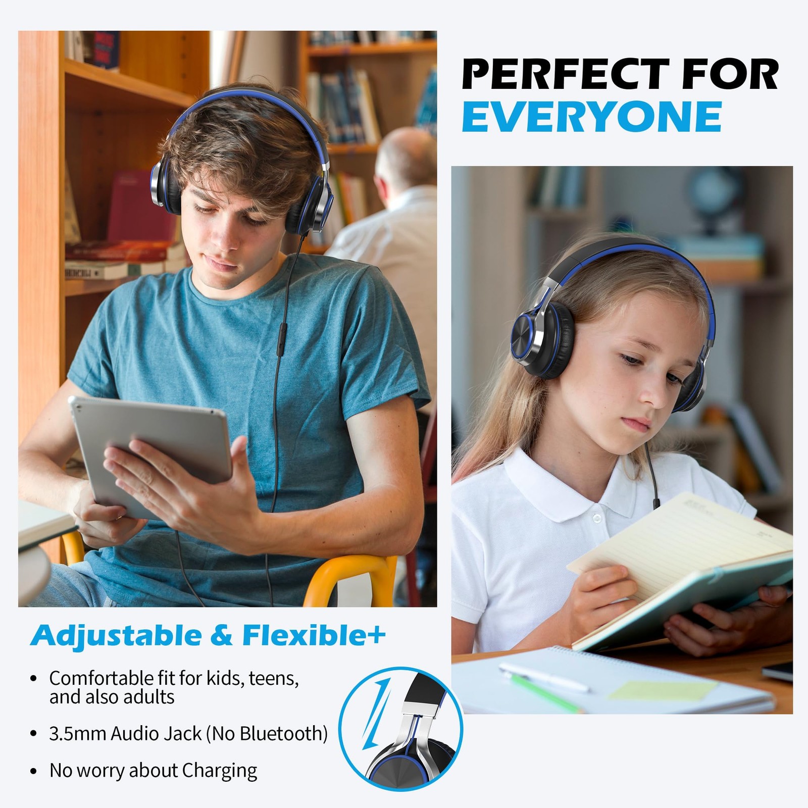 AILIHEN C8 Kids Headphones Wired, On-Ear Headphones with Microphone and Volum…