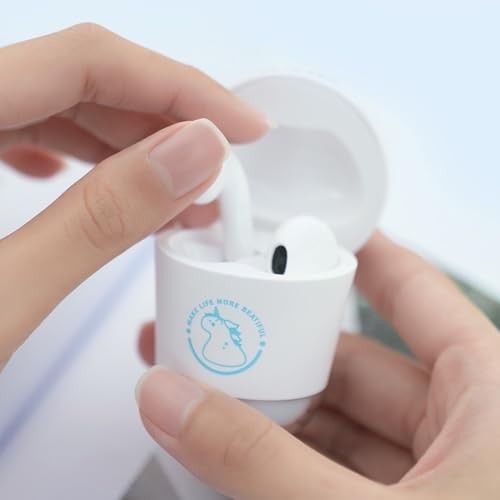 White Bluetooth 6.0 T1 Wireless Earbuds – 13mm Bio-Diaphragm Driver – Cute