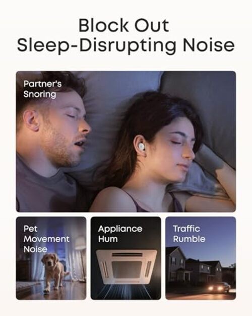 Soundcore Sleep A30 Special by Anker, Sleep Earbuds, ANC, Passive Lunar White
