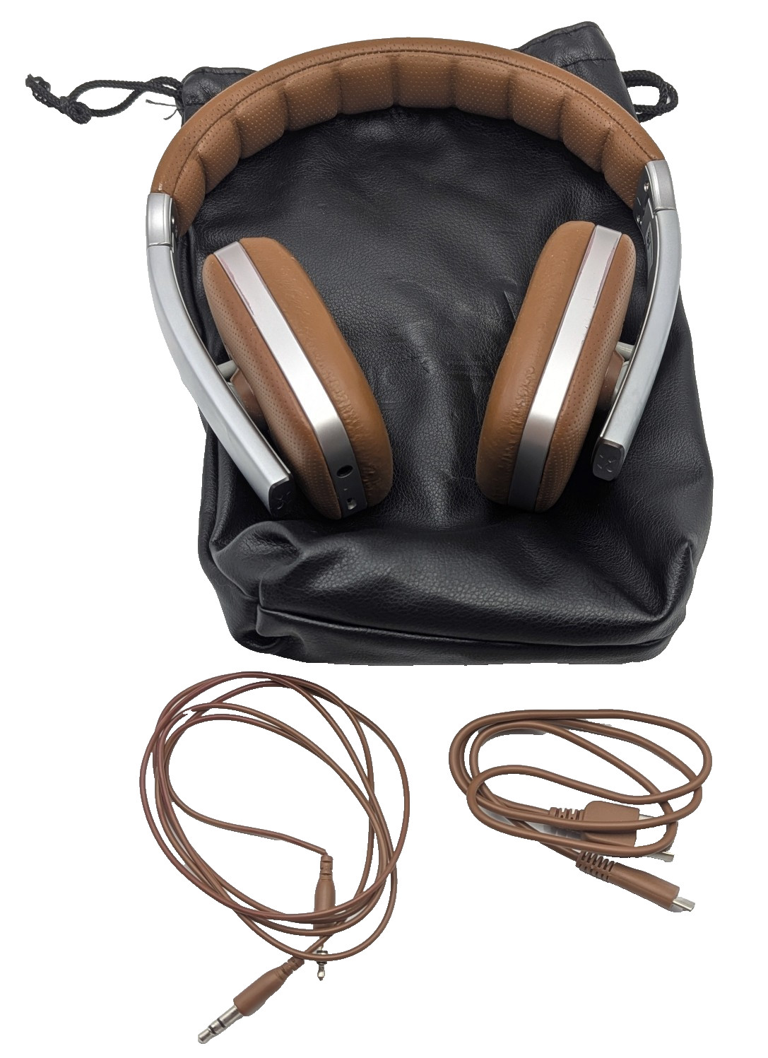 Ghostek Rapture Wireless Bluetooth Headphones HD BROWN Matching Cables USED