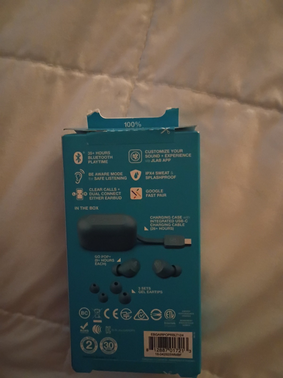 JLab EBGAIRPOPRSLT124 GO Air POP True Wireless In-Ear Headphones – Slate