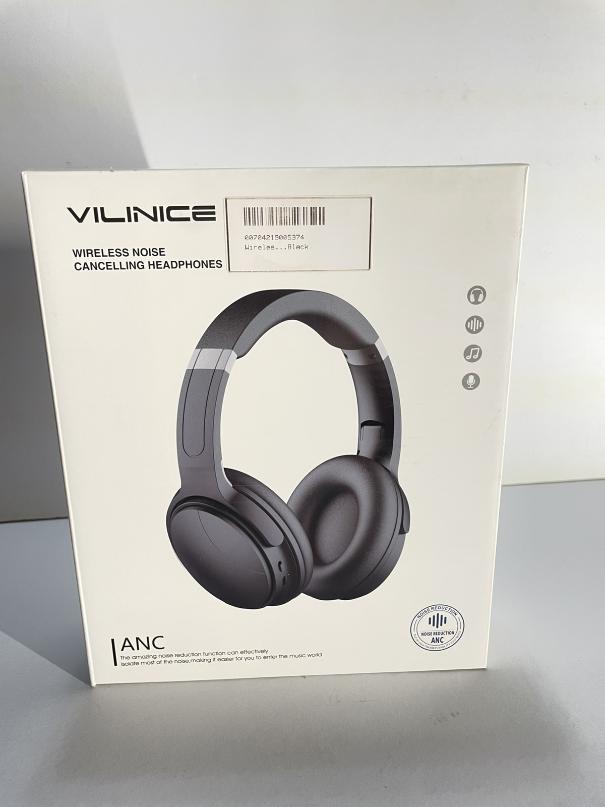 VILINICE Noise Cancelling Headphones Wireless Bluetooth Over Ear Microphone NEW