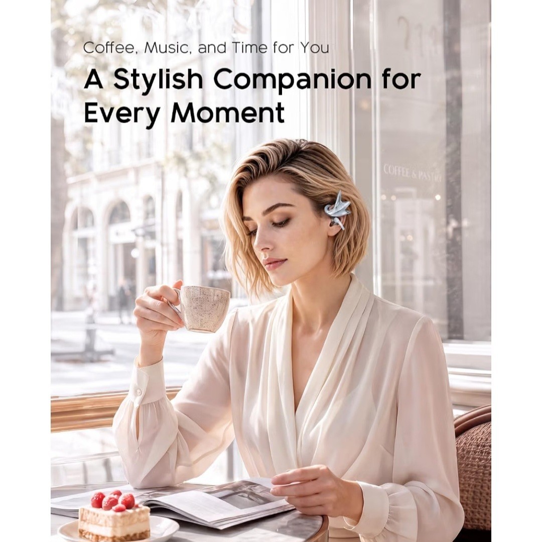 REAL YOUNG H700 Elegant Jewelry-Inspired Open-Ear Earbuds for Women Dragon Wing