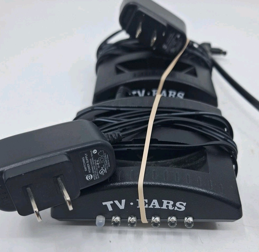 TV Ears Headset Cables Bases Lot Untested READ
