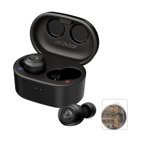 JVC Kenwood HA-FX150T-BA Wireless Bluetooth Earbuds Black w/ Noise Cancel & Sti