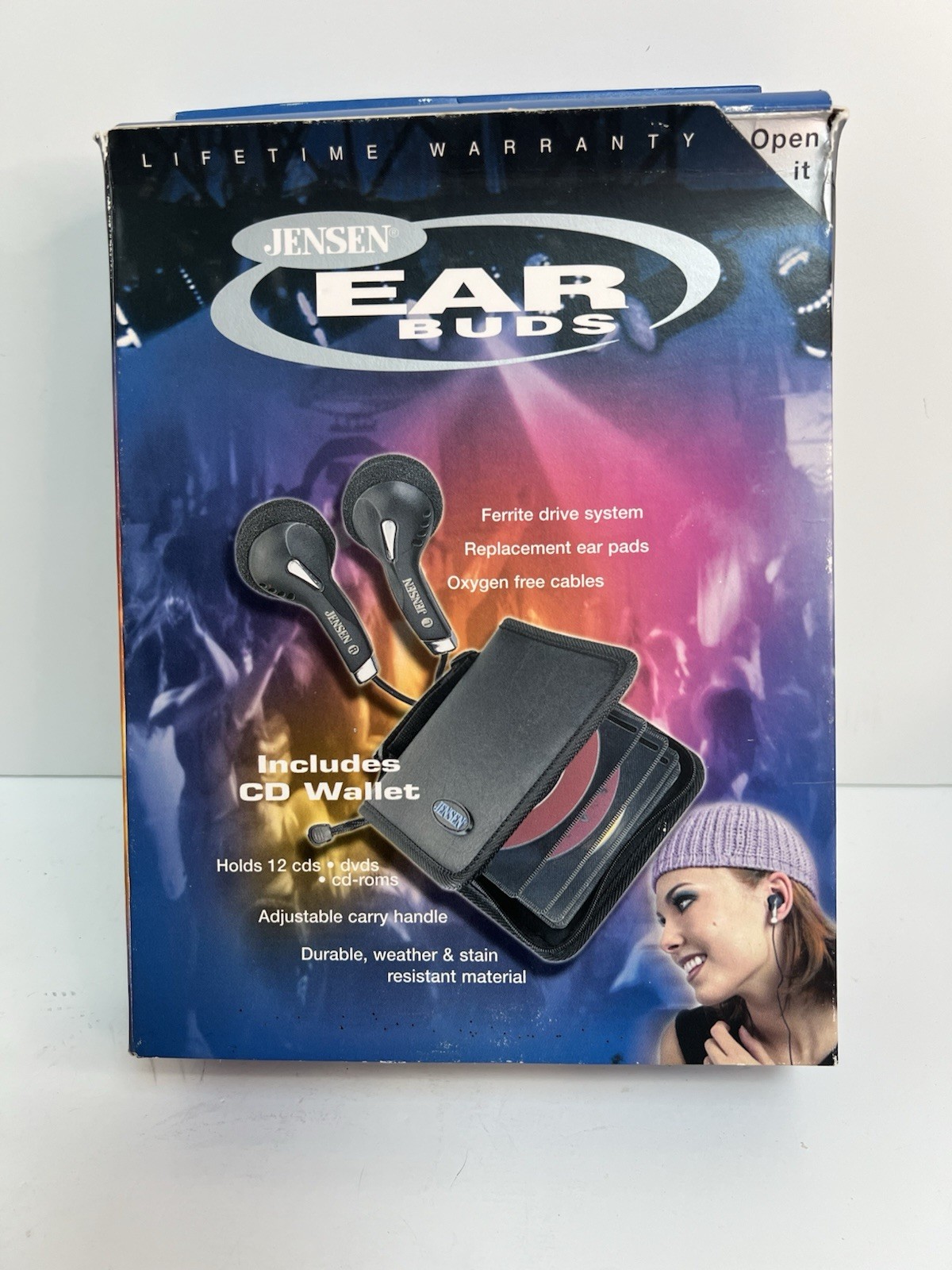 Jensen JB5 Digital Audio Stereo Earbuds + CD Wallet Recoton Corp. Sealed