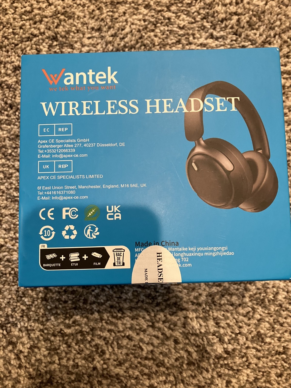 Bluetooth Headset Foldable ANC Wireless Over-ear Headphone for PC/Laptop/Mobile