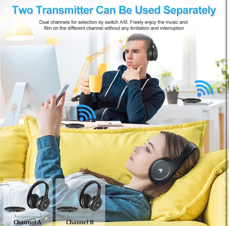 Wireless Headphones for TV Watching, Folding Over Ear Headphones with 2.4GHz …