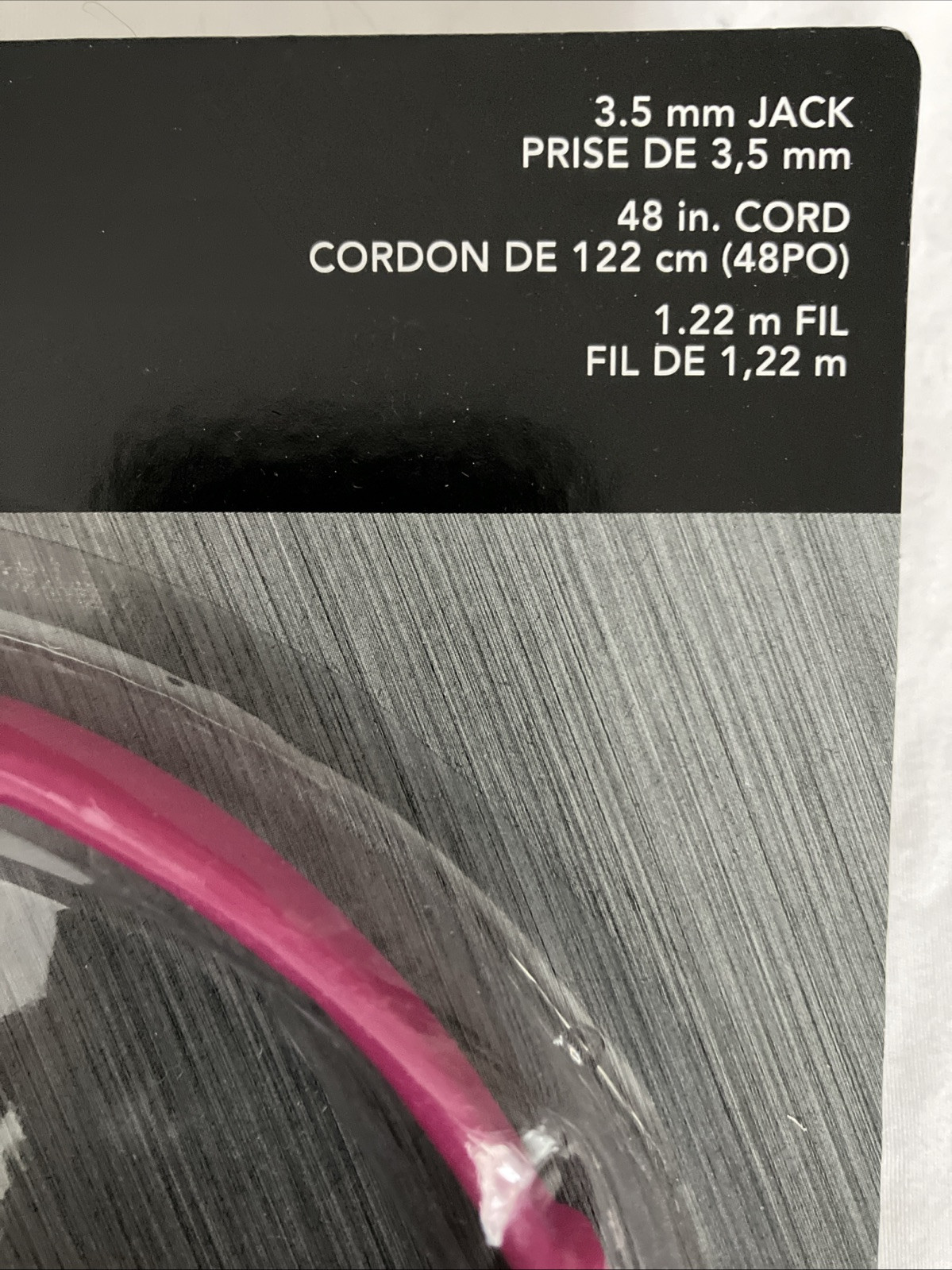 E-circuit Stereo Headphones 3.5 mm Jack 48 In. Cord Pink Phone Music Player