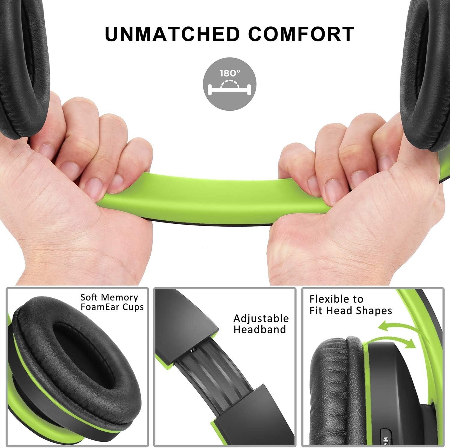 Auriculares Supraaurales Con Micrófono, Ligeros, Plegables,Graves Estéreo. NUEVO
