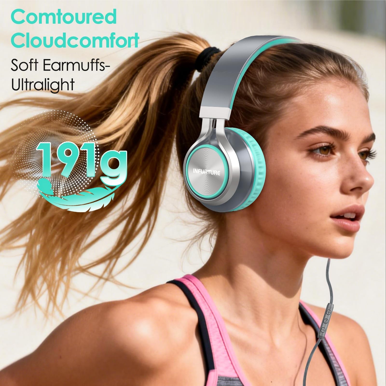 USB C Headphones Wired with Microphone Tangle-Free Plaiting Line,Over Ear Hea…