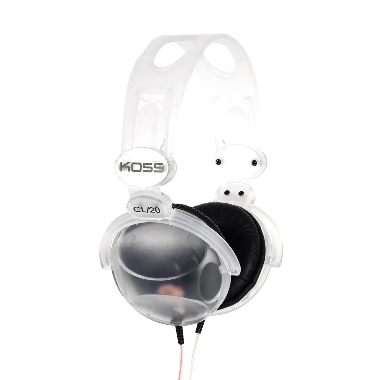 CL/20 Clear Transparent On-Ear Headphones, Retro Look, 3.5mm Plug, Adjustable…