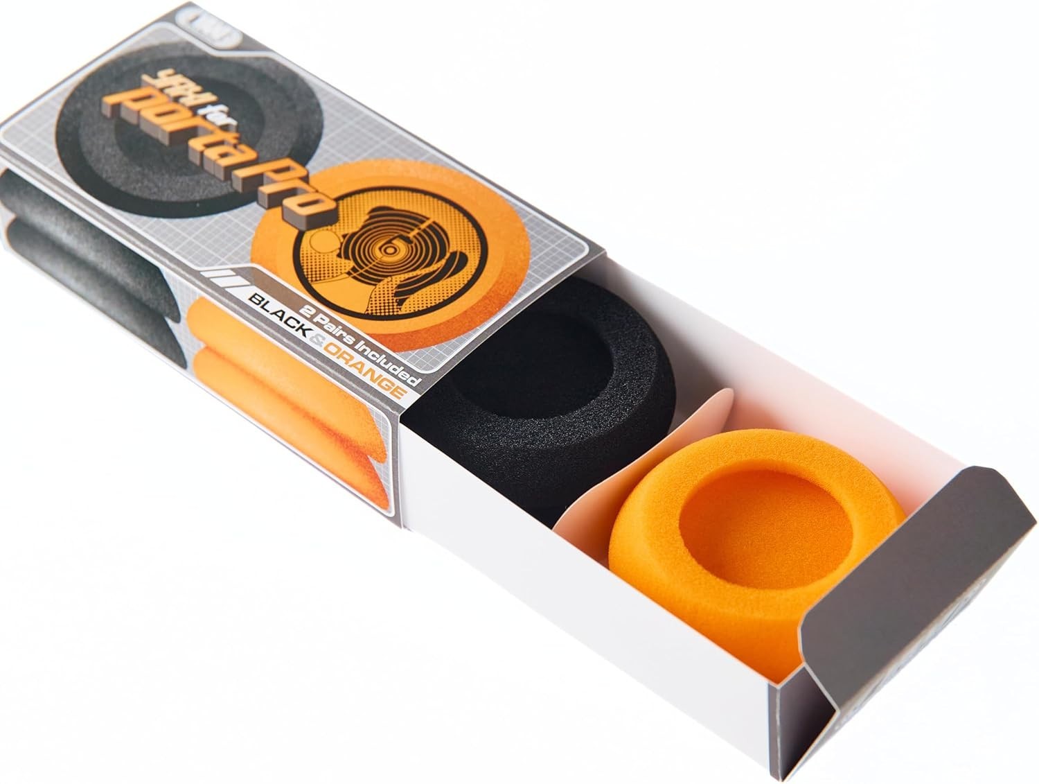 Comforting Foam Earpads for Koss Porta Pro – 2 Pairs (Stylish Orange + Black)