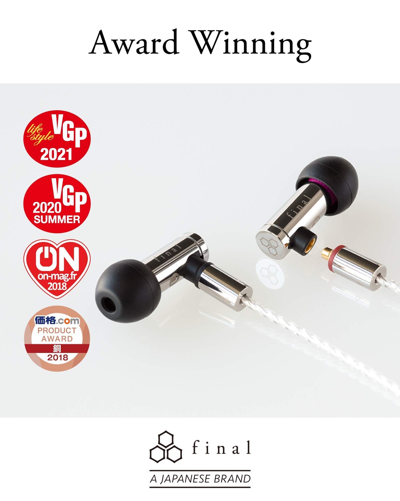 FINAL Audio E5000 Hi-Res In-Ear Earphones Earbuds Headphones IEM Monitors