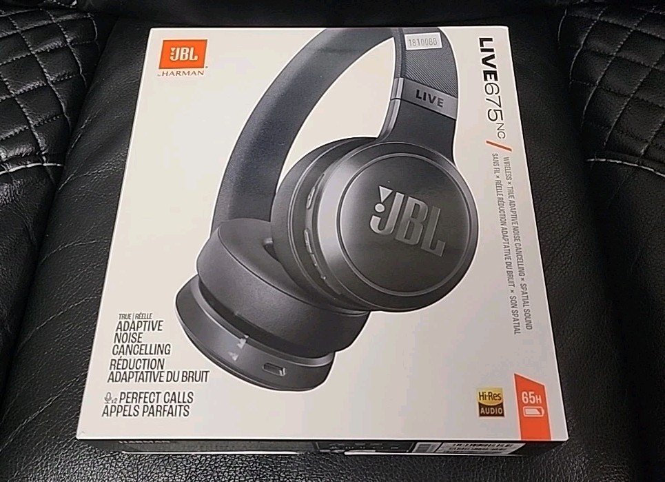 JBL Live 675NC Wireless On-Ear Headphones Adaptive Noise Cancelling Black