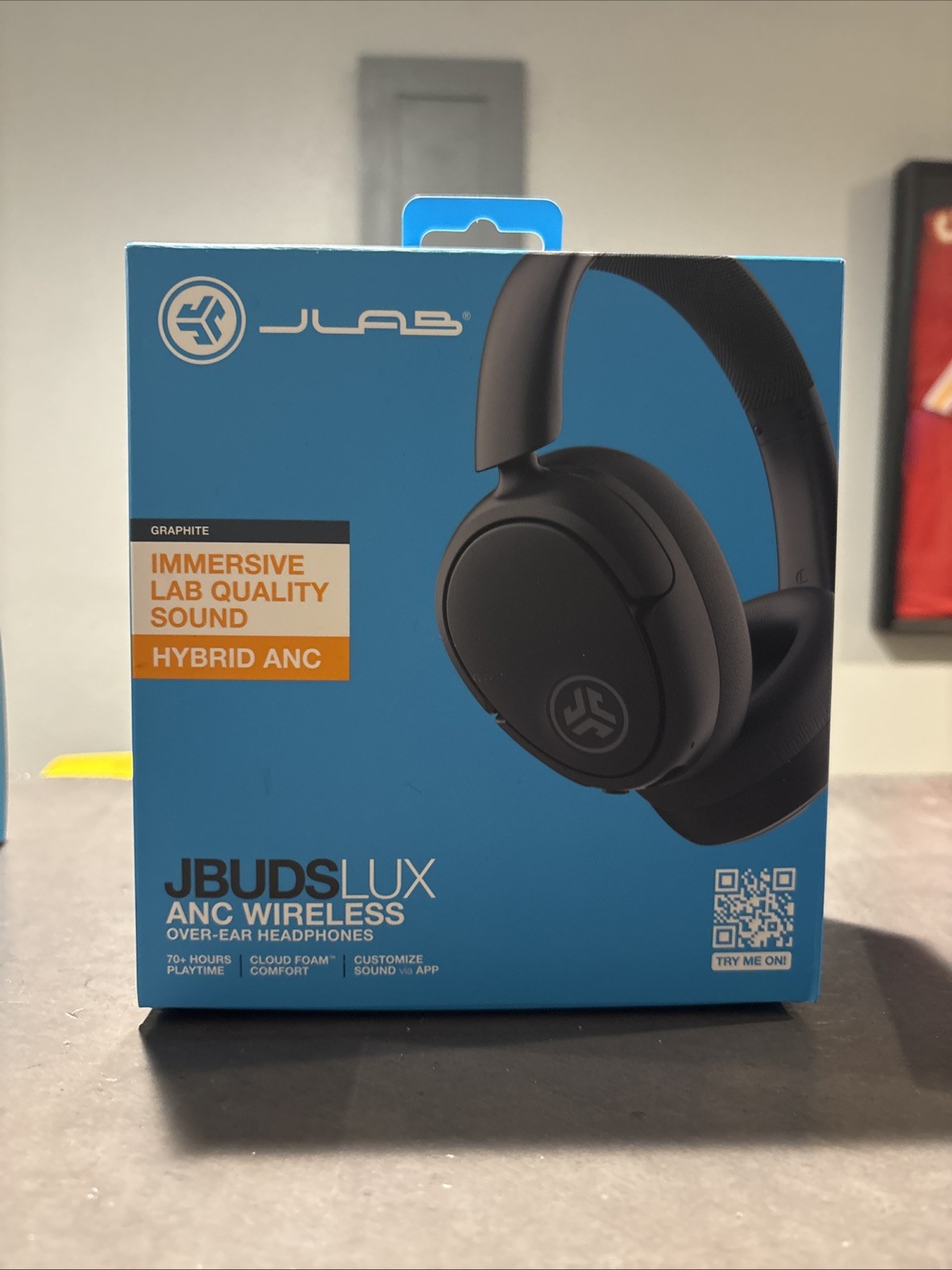 JLAB LUX ANC WIRELESS OVER-EAR HEADPHONES – Graphite, New Sealed Box