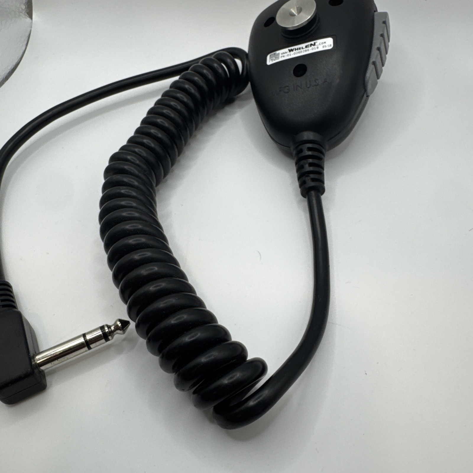 WHELEN Noise Cancelling PA Microphone Mic Handset 01-026D286-01B 1/4” TRS
