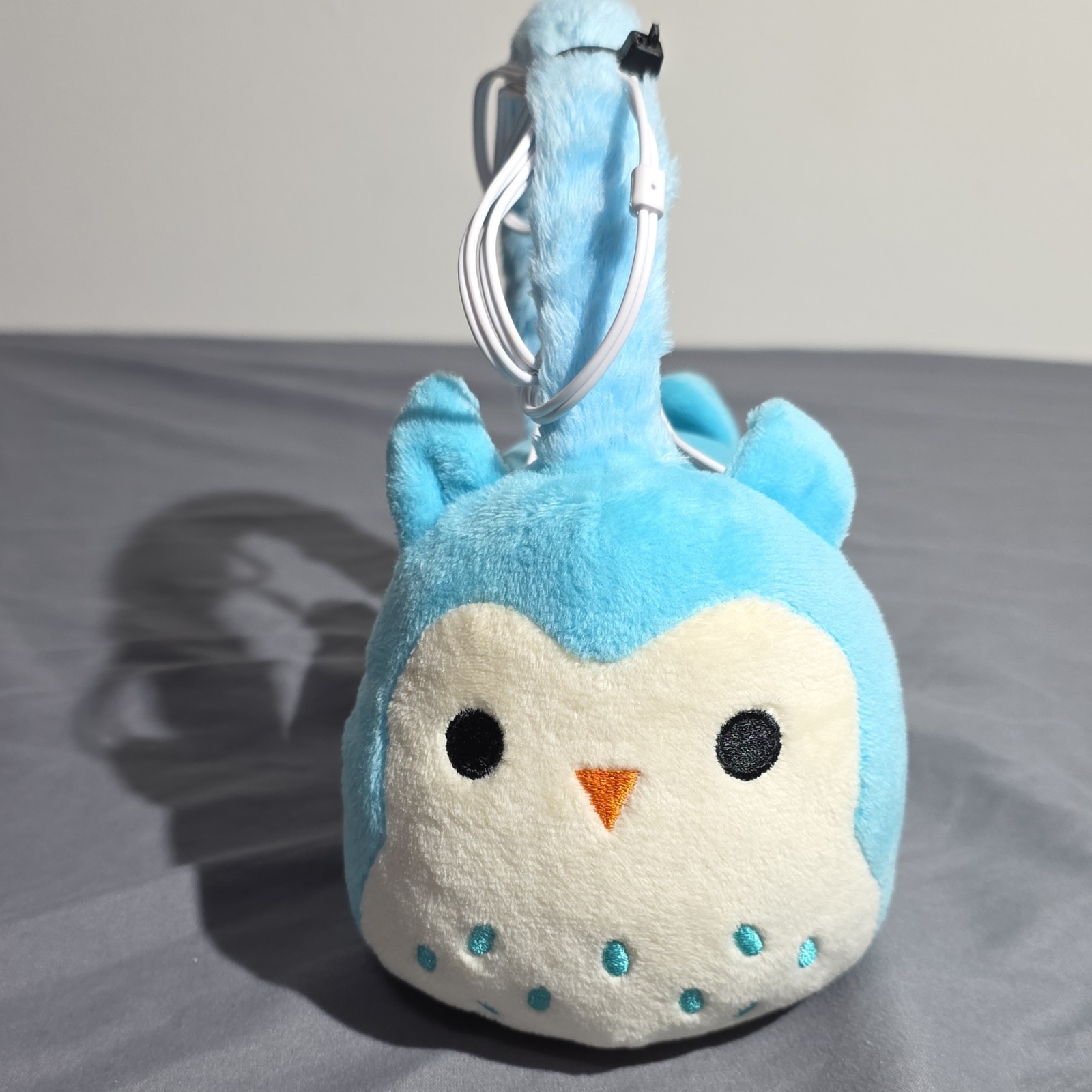 Squishmallows Plush Wired Headband Headphones Blue/White Owl 3.5mm Adjustable