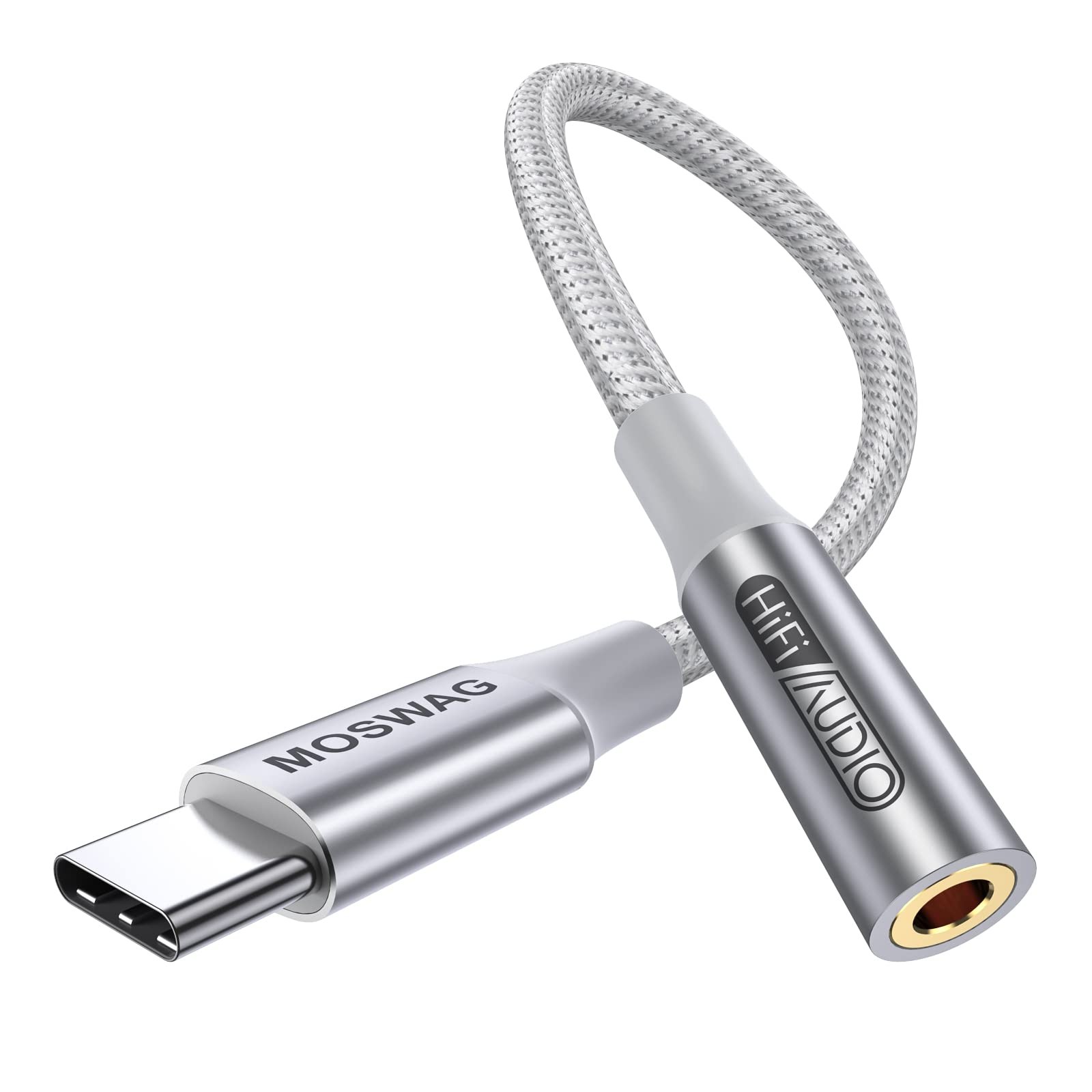MOSWAG USB Type C to 3.5mm Headphone Jack Adapter, Audio Adapter USB C to Aux Do
