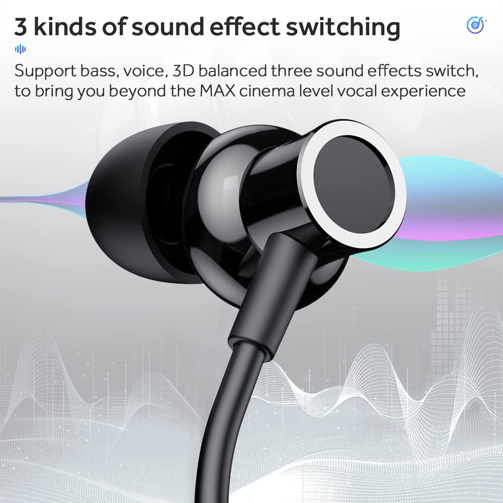 LANDIBO Wireless Waterproof Sports Earphones with 100 Hours of small, Black