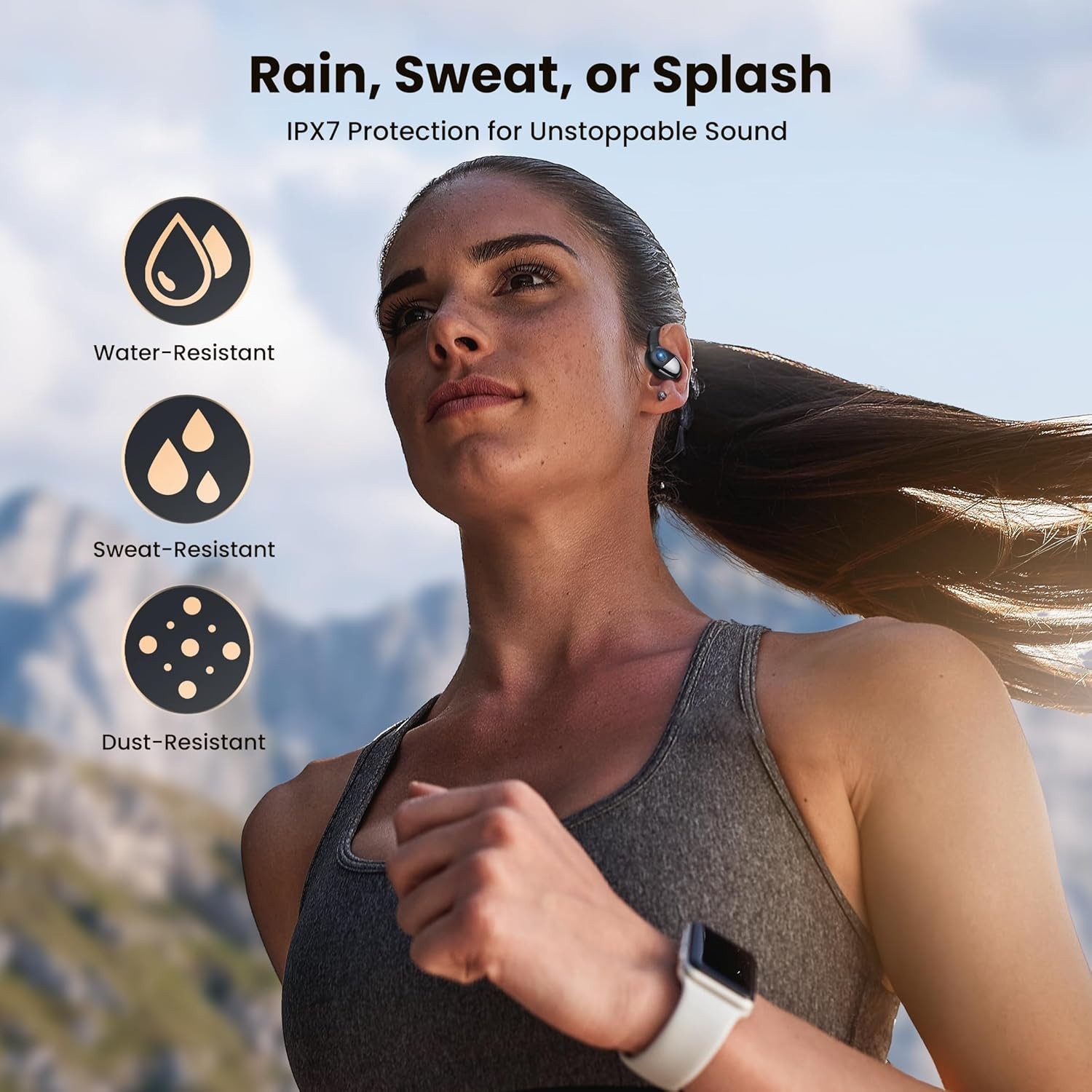 Bluetooth Headset Wireless Earphones Earbuds Stereo Headphones TWS 5.3 Ear Hook