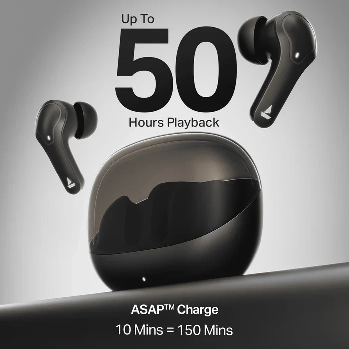 boAt Airdopes Plus 311 Wireless Earbuds with 50 Hours Playback -Charcoal Black