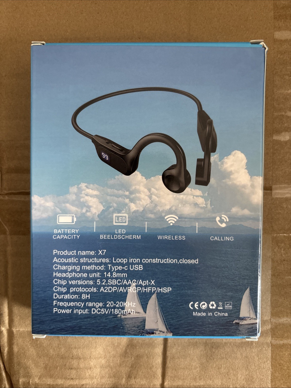 Sports Black Technology NOT in-Ear Wireless Stereo Headphones Model:X7