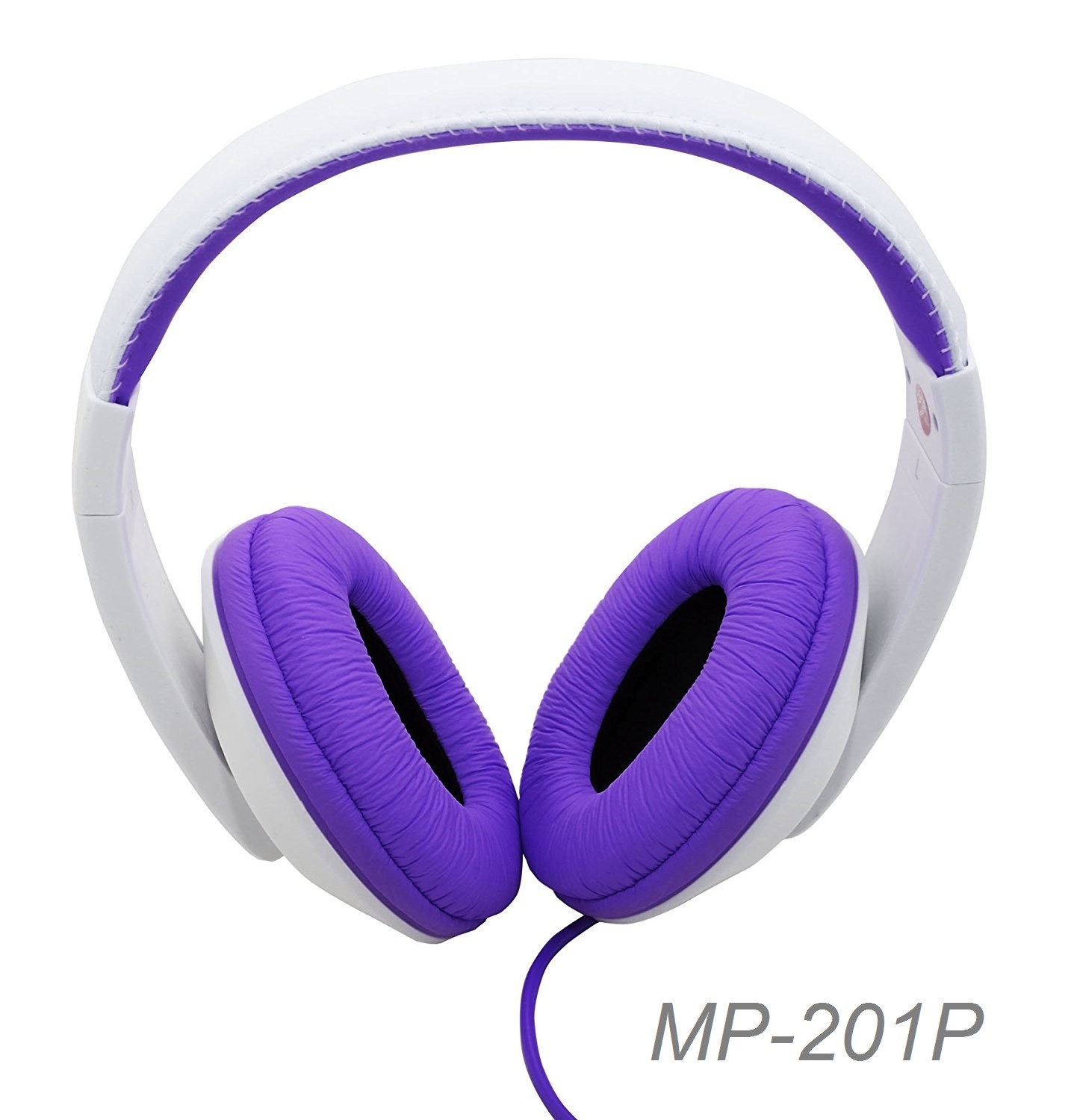 White/Purple Stereo Headphone w/ 40mm Speaker at 20Hz – 20kHz, Over Head, On Ear