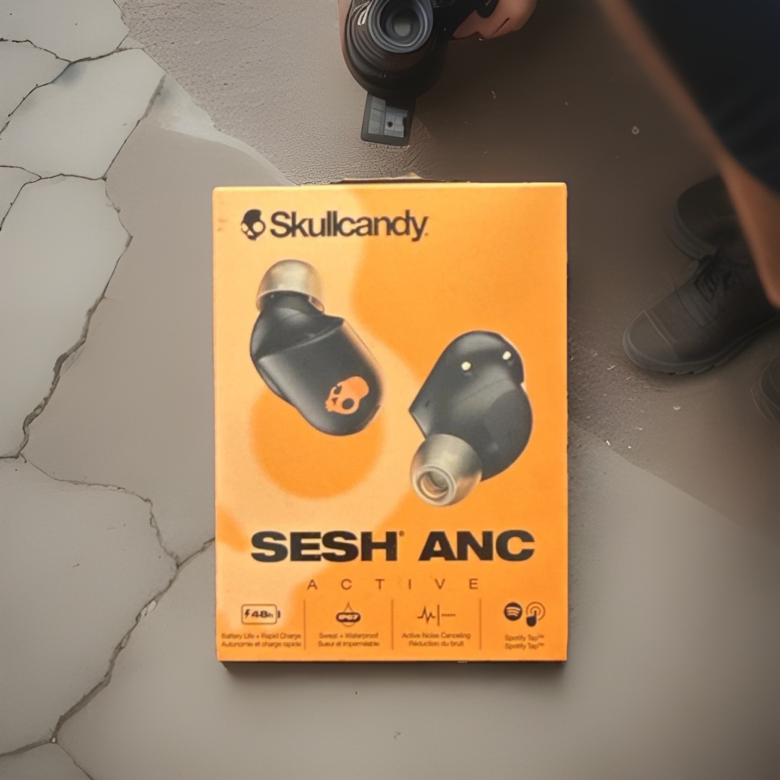 Skullcandy Sesh ANC Bluetooth Earbuds, Noise Cancelling, Waterproof, Black/Oran…