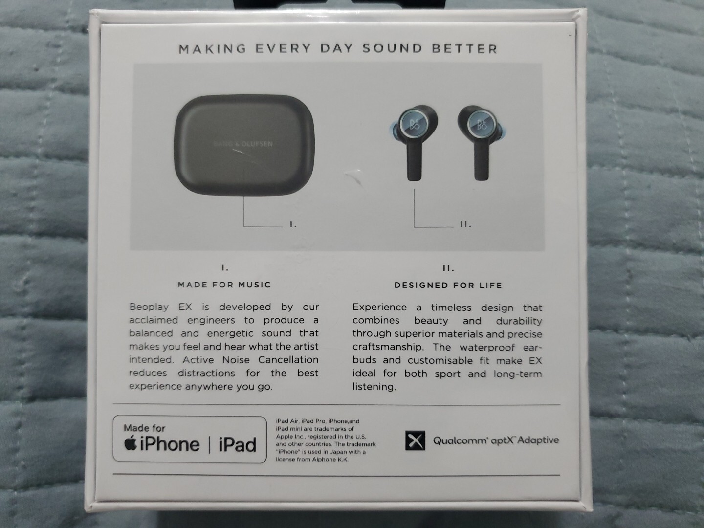 Bang & Olufsen Noise Canceling Earphones Wireless Beoplay EX Bluetooth NEW