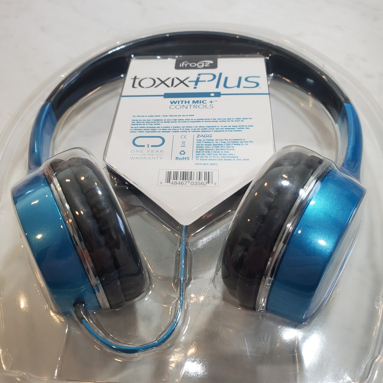 x2 Pack ifrogz Ear Pollution TOXIX Plus Stereo Headphones Mic+ Controls