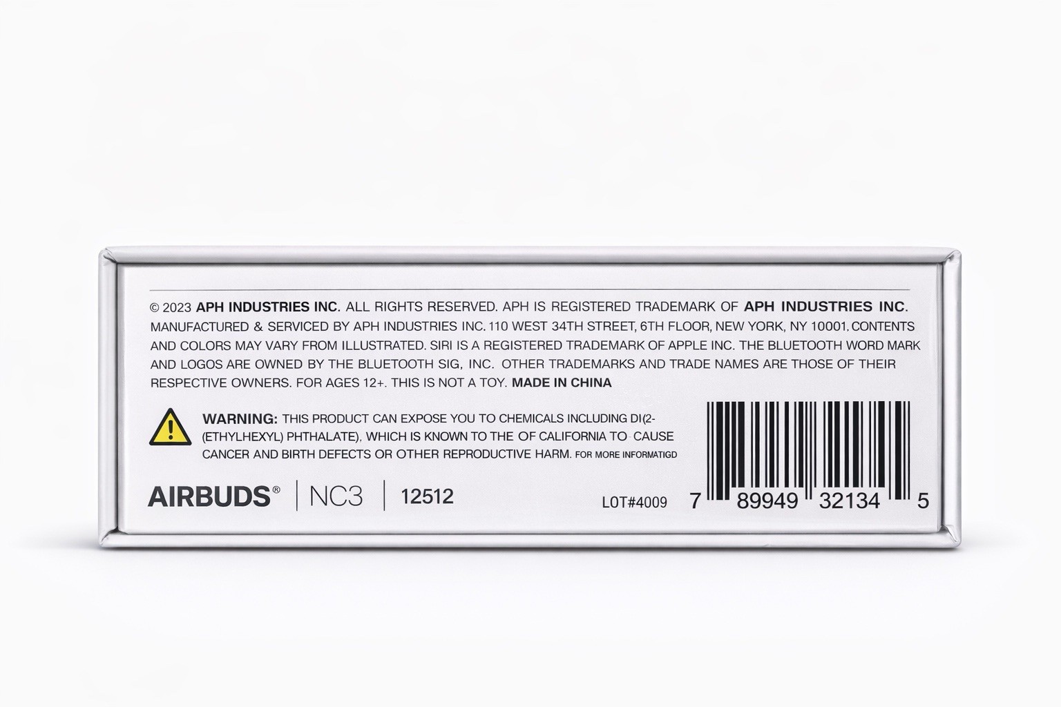 AIRBUDS NC3 Bluetooth Earbuds, Active Noise Cancelling, Smart LED, White