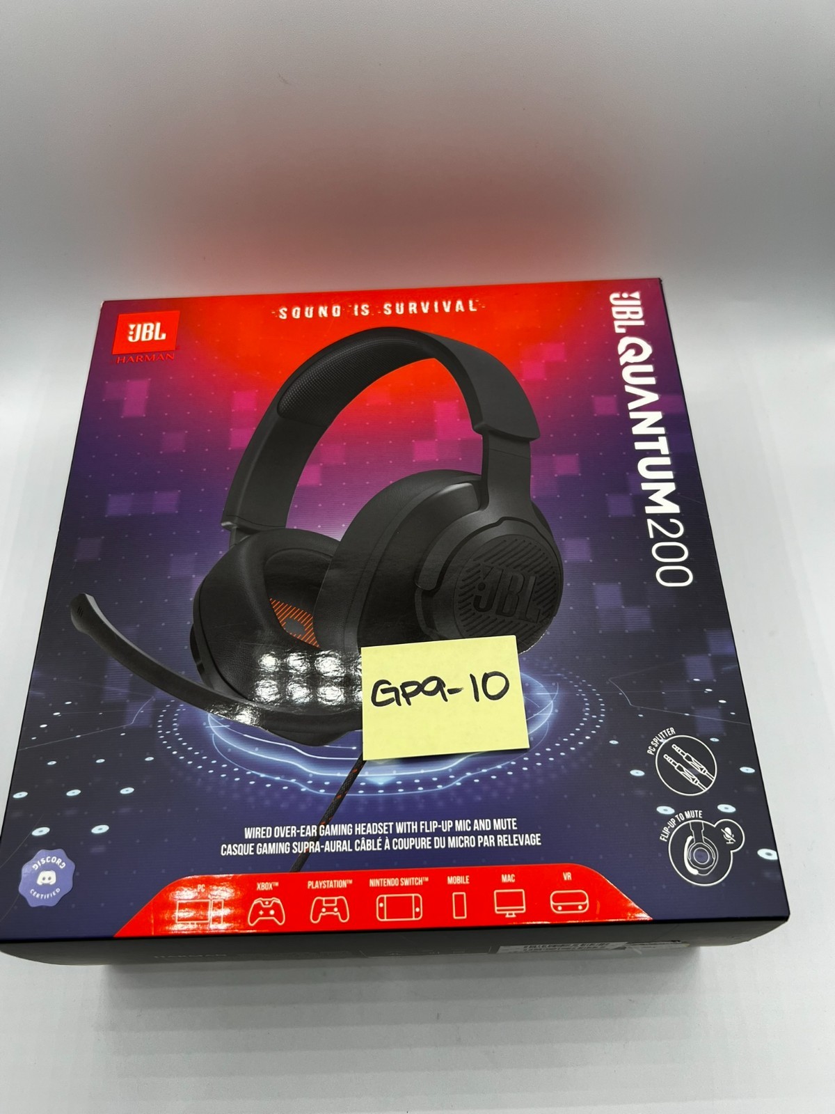 JBL Quantum 200 Gaming Headset, PC, PS5, PS4, Xbox Switch, Gaming Headphone, Mic