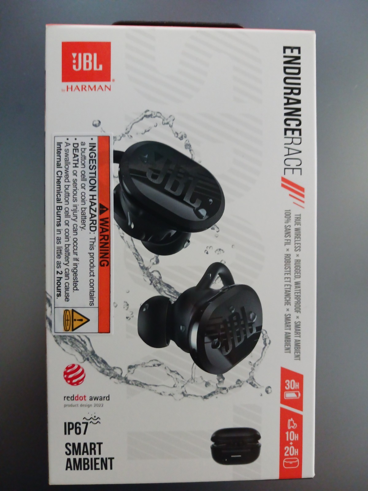 JBL Endurance Race TWS IP67 Waterproof Wireless Bluetooth Headset Earbuds Black