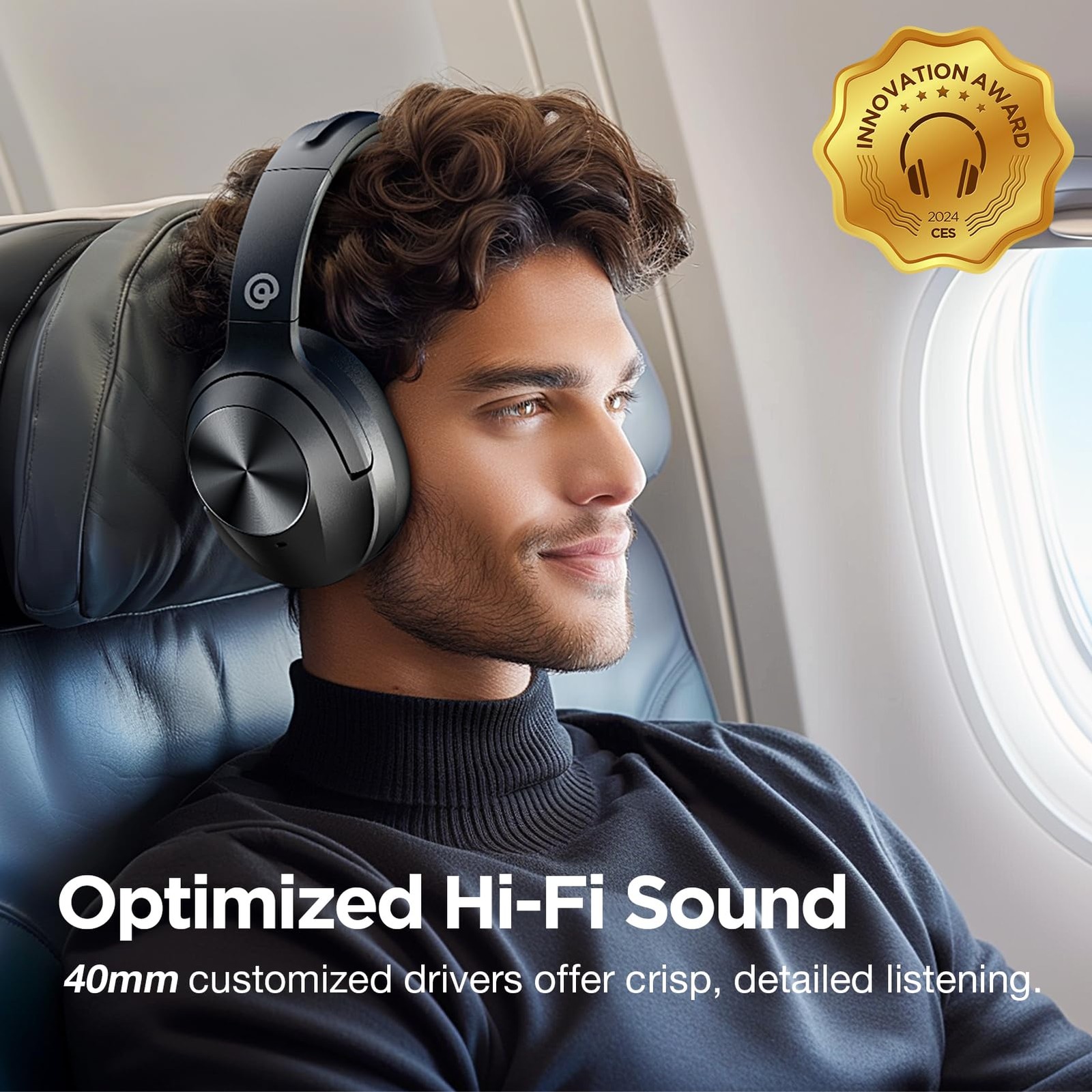 Upgrade ‑level Hybrid Active Noise Cancelling Headphones with HD Sound, Wirel…