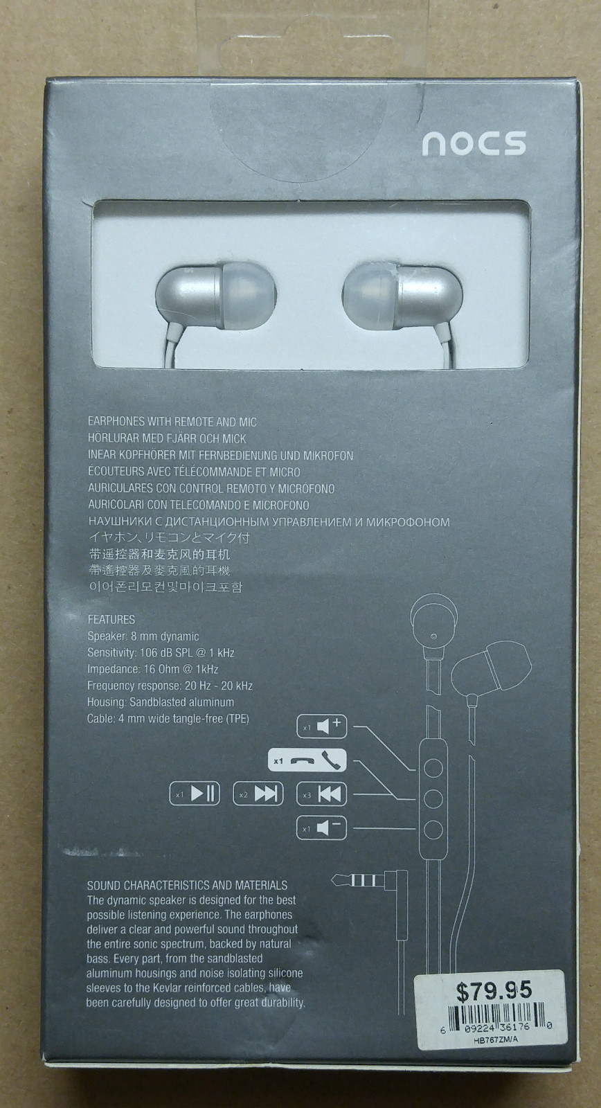 *NEW* NOCS NS400-102 Earphones w/ Remote & Mic WHITE for Apple