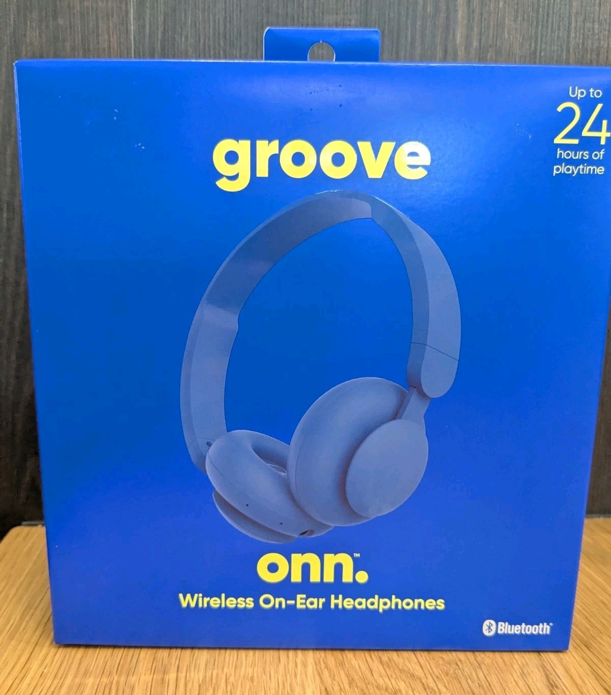 Groove ONN Over Ear Noise Canceling Wireless Bluetooth Headphones Blue – New
