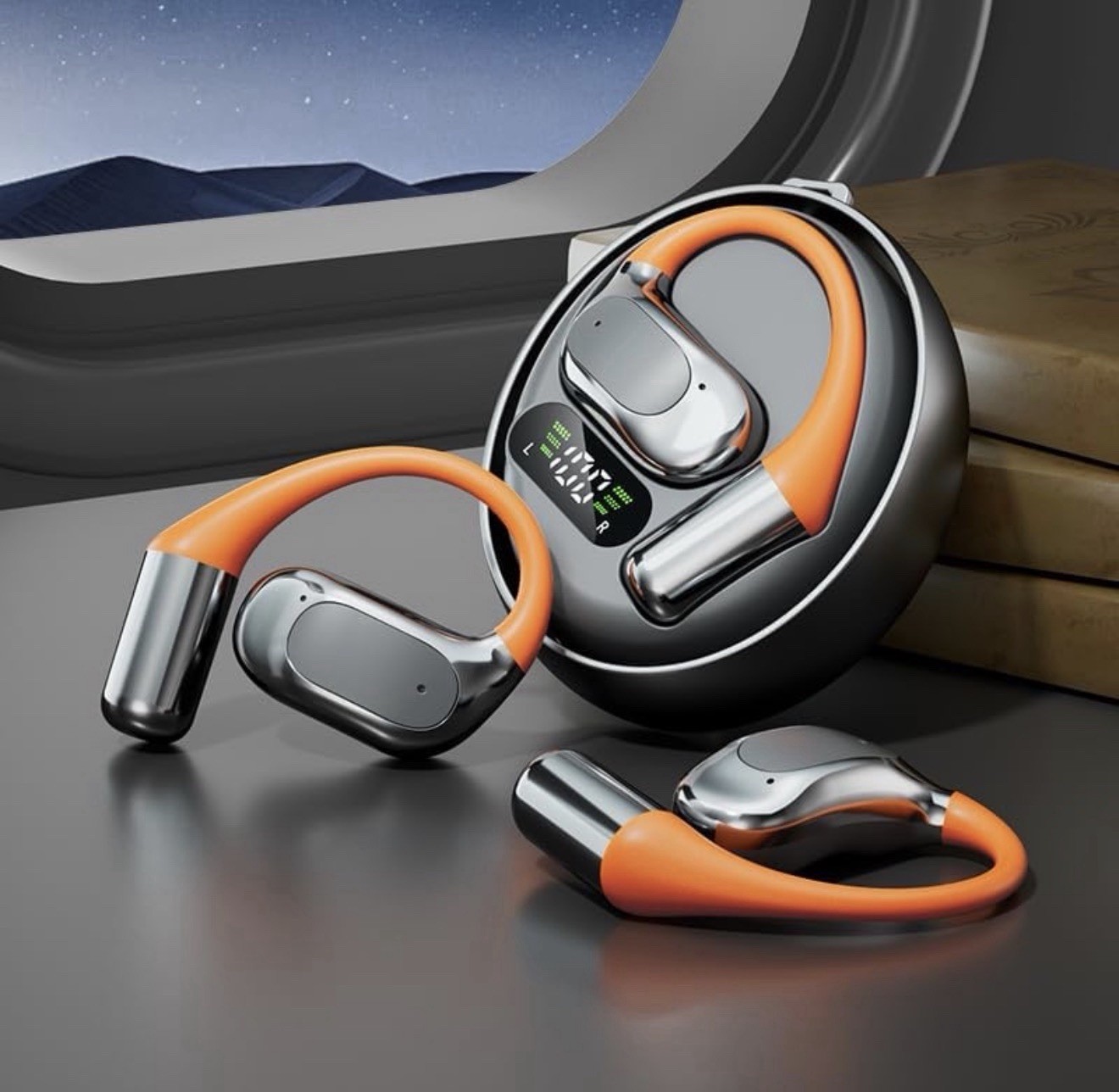 JNXIKOU Open Ear Air Conduction Headphones Wireless Bluetooth 5.3 Headphones
