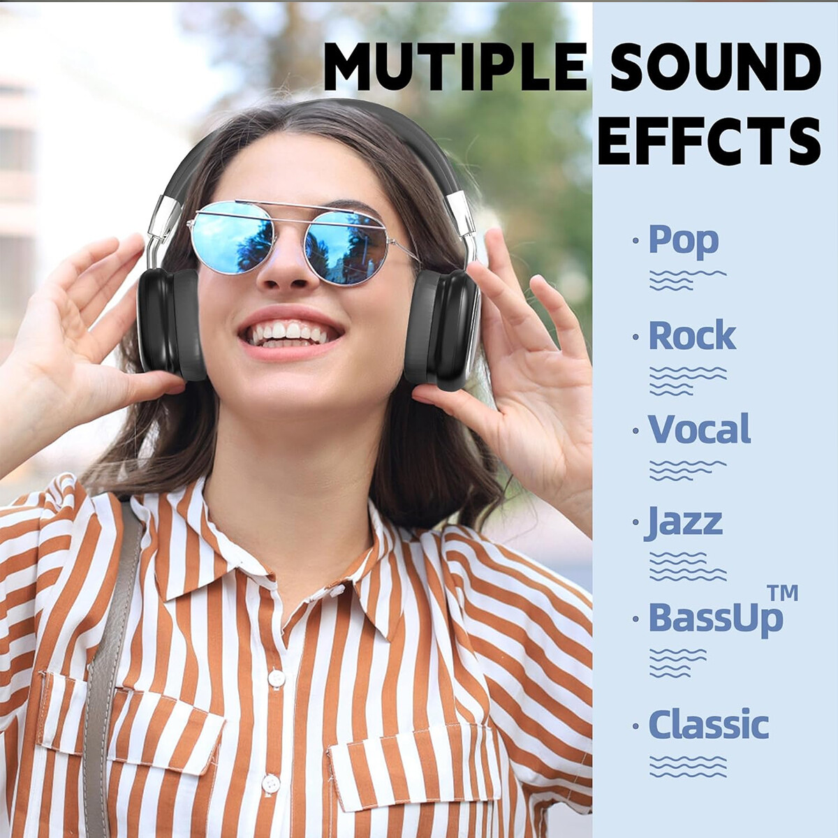 5.3 Wireless Headphones Stereo Headset with Mic Noise Cancelling Gaming Sports