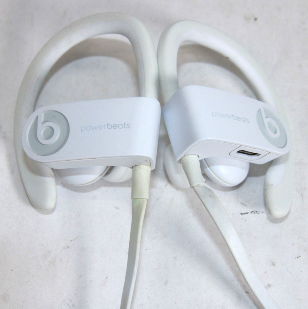 Beats Powerbeats3 Wireless Headphones All White Sport Apple W1 Chip TESTED
