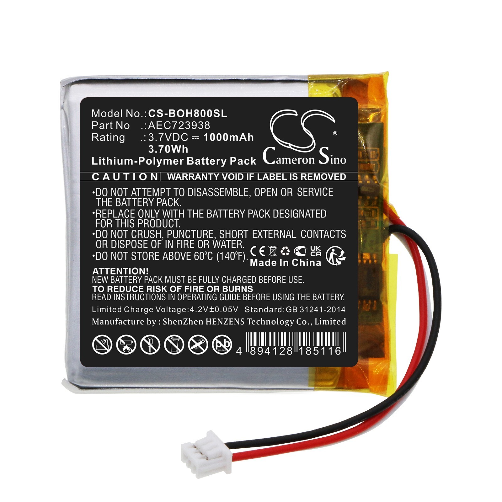 BATTERIE 1000mAh AEC723938 For Bang & Olufsen Beoplay H8i, H9 3rd Generation