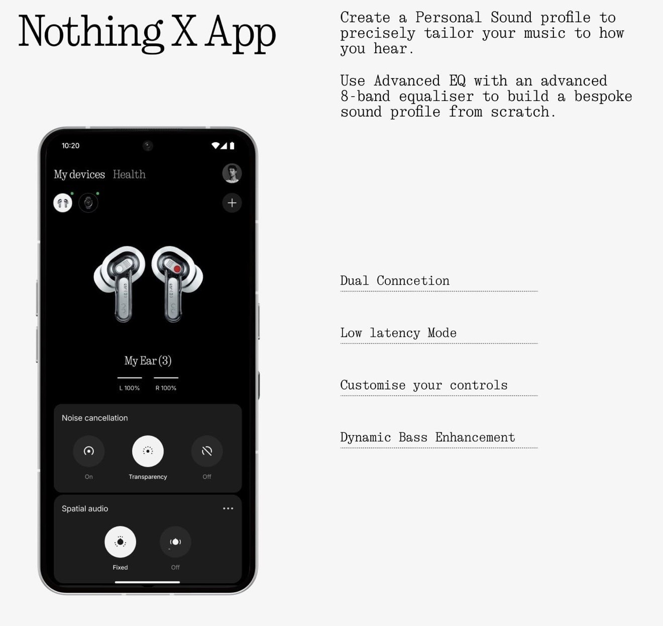 Nothing – Ear (3) Wireless Bluetooth In-Ear Earbuds ANC – Black