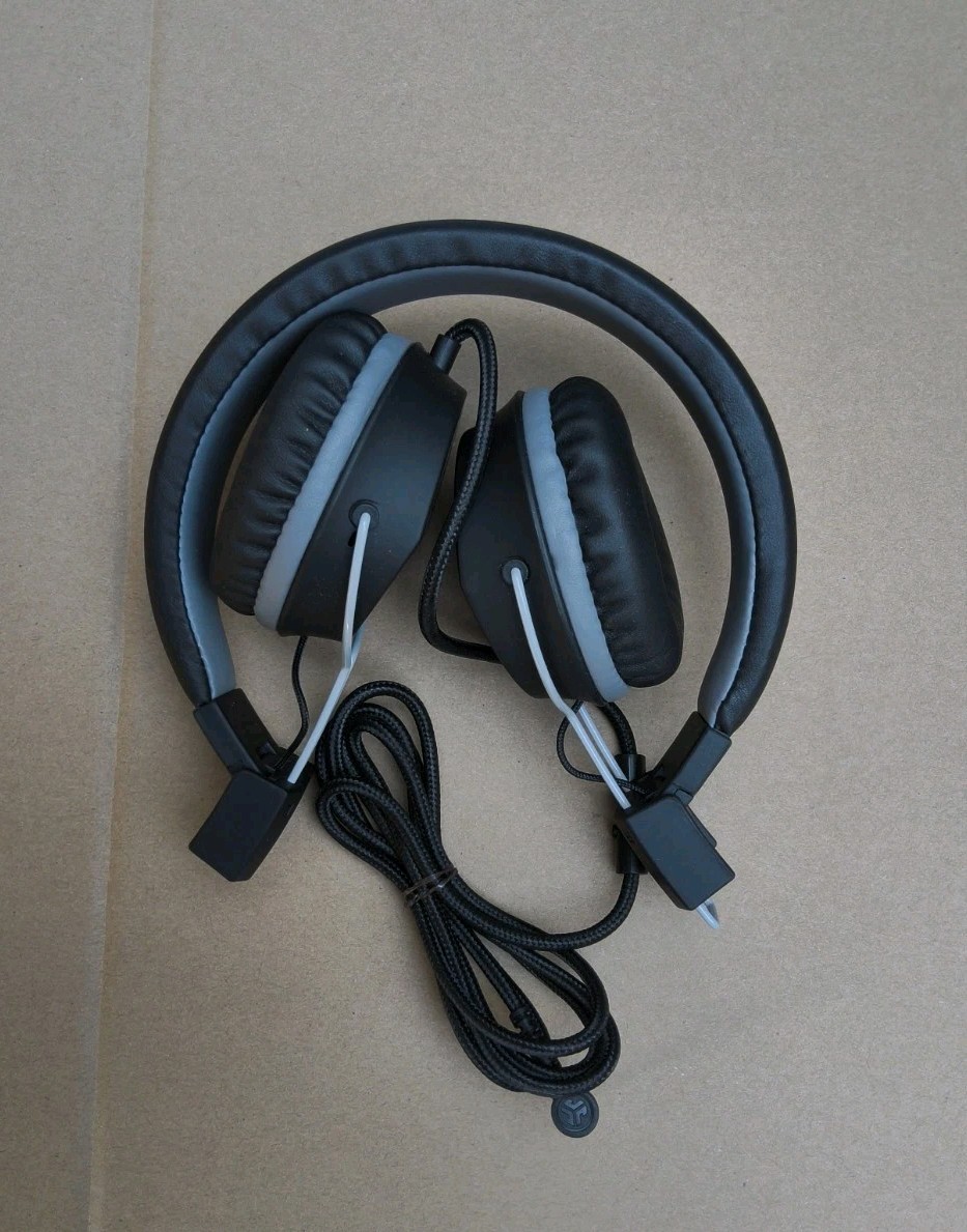 JLAB NEON ON EAR WIRED HEADPHONES BLUE COLOR.