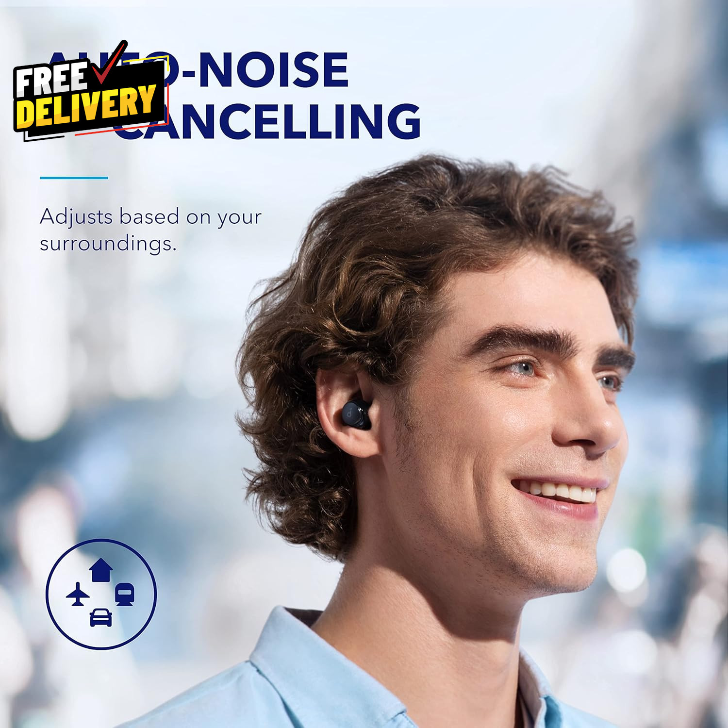 by Anker Space A40 Adaptive Active Noise Cancelling Wireless Earbuds