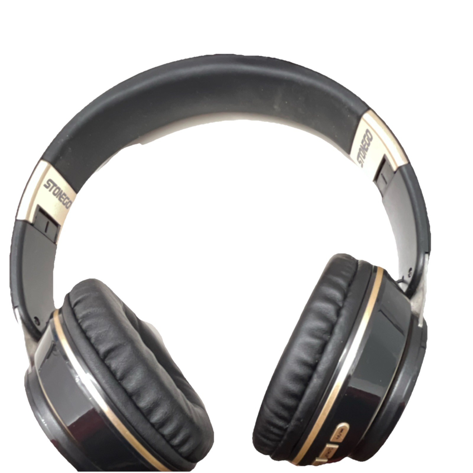 STONEGO Black Gold Bluetooth Over-Ear Headphones with Mic & Volume Control