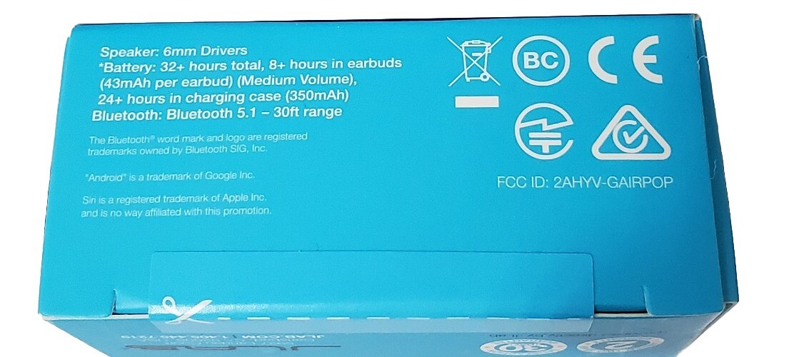 JLAB GO AIR POP True Wireless Earbuds slate color NIB 32+ HRS Playtime