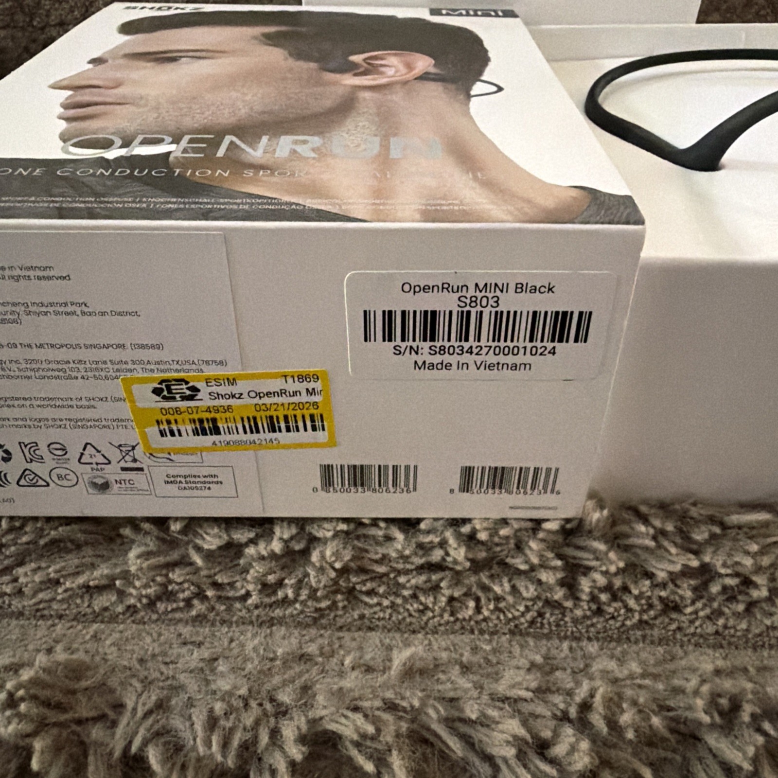 SHOKZ OpenRun MINI Wireless Bluetooth Bone-Conduction Sport Headphones – Black